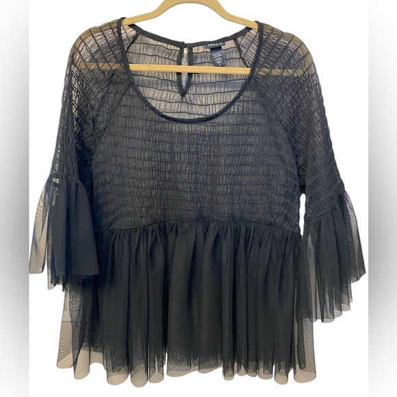 torrid Tops - Sheer elastisized peplum top, EUC